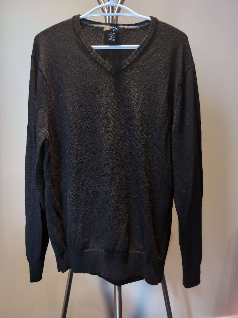 Callaway 100% Merino Wool Black Sweater